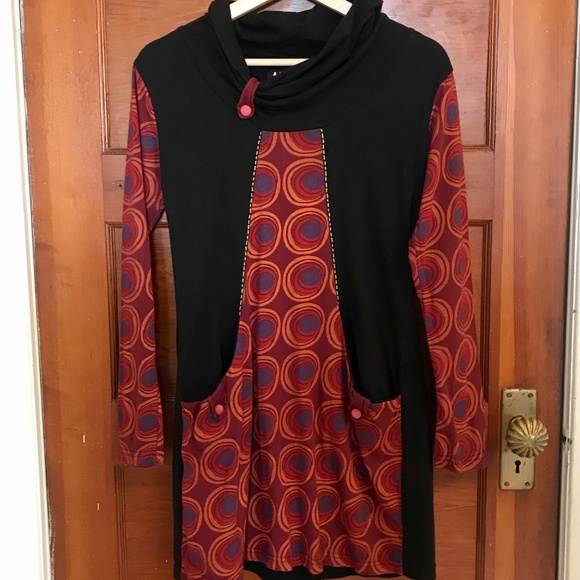 Adria Mode Colourful Dress with Pockets - Picture 7 of 7